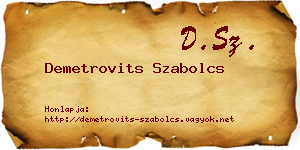 Demetrovits Szabolcs névjegykártya